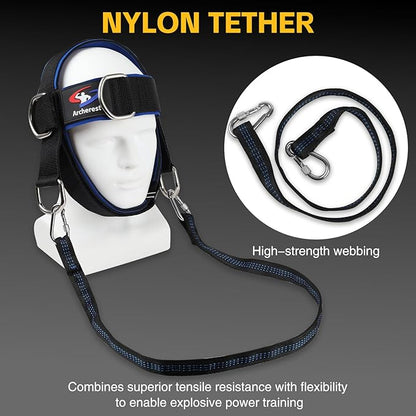 Fitness Neck Head Harness Trainer, Adjustable Chin Strap and Head Harness Strength, Neoprene Neck Exerciser for Weight Lifting, Home and Gym Use