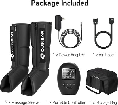 QUINEAR Leg Recovery System for Athletes, Air Compression Recovery Boots Massager for Circulation and Pain Relief - 9 Intensities 60-140 mmHg - FSA-HSA Eligible