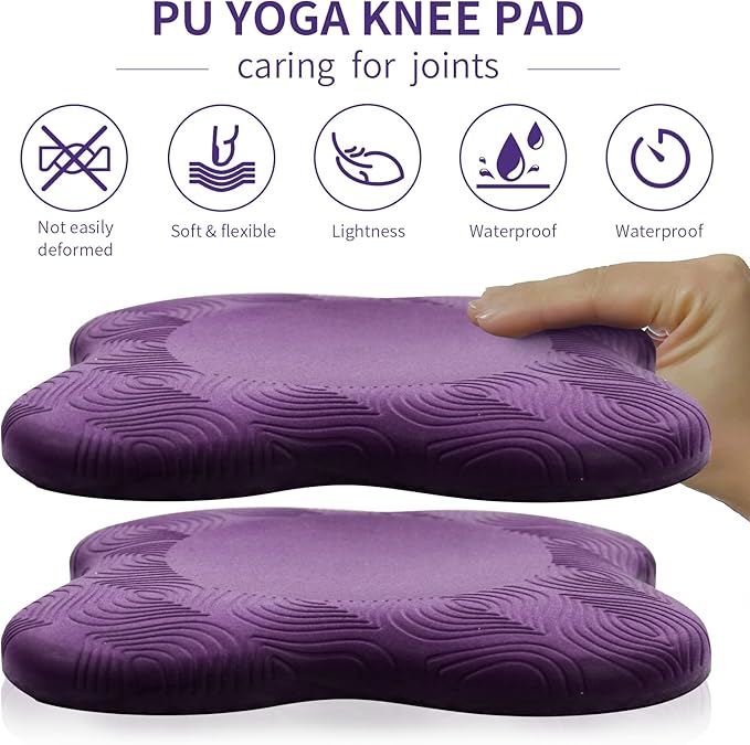 GoYonder Yoga Knee Pads 2 Pack, Yoga Knee Cushion Thick, Exercise Pads for Knees Elbows Wrist Hands Head Foam Pilates Kneeling pad