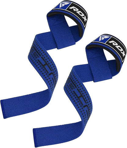 RDX Lifting Straps for Weightlifting –100% Cotton Heavy Duty Gym Wrist Strap with 5MM Neoprene Padding, 60CM Anti-Slip Hand Grip Wraps for Deadlifts Powerlifting Workouts Strength Training, Men Women