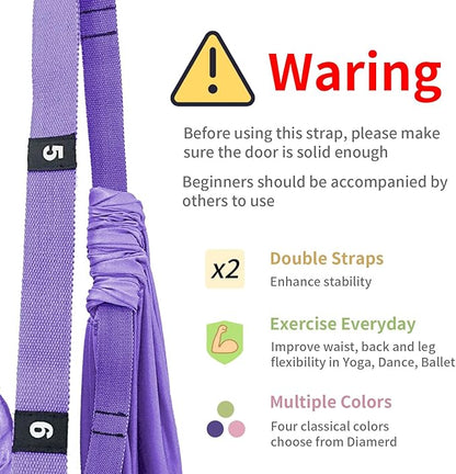 Leg Stretcher Strap Adjustable Fitness Strap Band for Waist Trainer Stretching Door Swing Flexibility Tensile Trainer with Carrying Pouch Back Bend Go Upside-Down for Yoga Practitioner Ballet Dancer Gymnastics Exercises