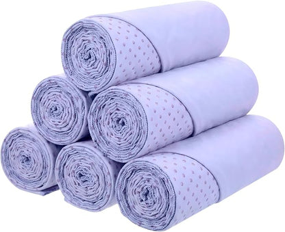 Soulchen 6 Pack Hot Yoga Towel Bulk with Grip Dot Non Slip 72" x 24" Microfiber Yoga Mat Soft Sweat Absorbent Pilates Blanket Mat Towel for Exercise Fitness Accessories Workout Gym(Purple)
