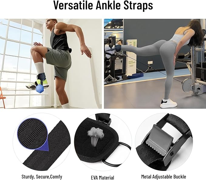Dumbbell Foot Attachment for Leg Workout, Extension Monkey Foot Dumbbell Attachment Straps for Gym Trainer and Beginners Dumbbell Ankle Strap for Fitness Training