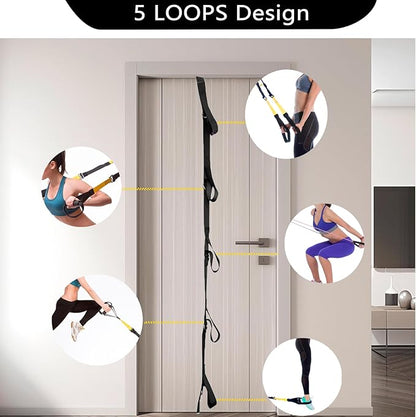 Door Anchor for Resistance Bands Exercise: Secure Multi Point Anchor Gym for Home Fitness, Portable Workout Resistance Band Door Anchors