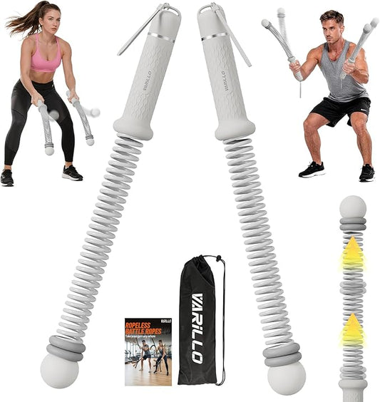 Ropeless Battle Ropes Adjustable Weight, Portable Cordless Battle Ropes for Home Gym with Storage Bag, High Calorie Burn for Men & Women, Fitness Equipment for HIIT & Low-Impact Aerobic Training