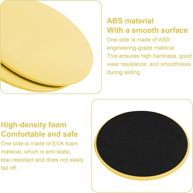 Exercise Core Sliders Glid Discs 2 Pack - Dual-Sided Workout Sliding Discs for Home Gym, Pilates, Physical Therapy, Ab & Full Body Training