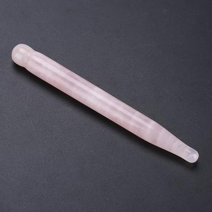 ZJchao Massage Stone Wand Massage Stick, Jade Massage Crystal Wand Gua Sha Scraping Massage Tools Guasha Beauty Tool for Skin Rejuvenation Jade Stone Massage Wand ()