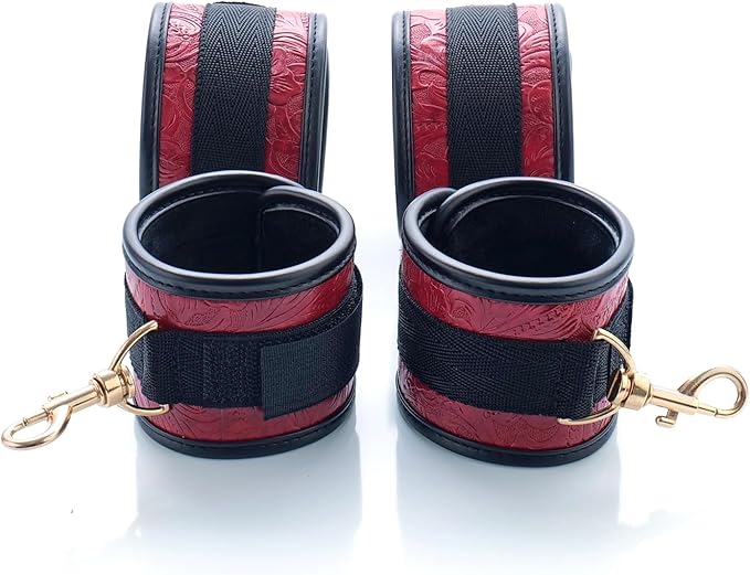 Spreader Bar Heavy Duty Stainless Steel Expandable Bar Home Gym with 4pcs Furry Crocodile Red Adjustable Strap,Sports Aid Training Pilates Aid Kit,Indoor Yoga Set