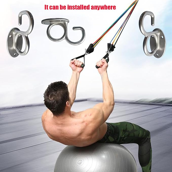 Heavy Duty Fitness Workout Resistance Band Wall Anchor and Wall Anchor Screw Fittings Suitable for Strength Training Physical Exercises in Home Gyms