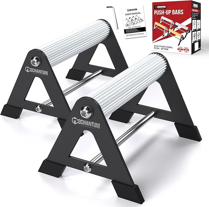 Push Up Bar - Heavy-Duty Stainless Steel Pushup Stands with Non-Slip Base, 500LB Capacity, Portable Home Gym Equipment for Strength Training & Floor Workouts