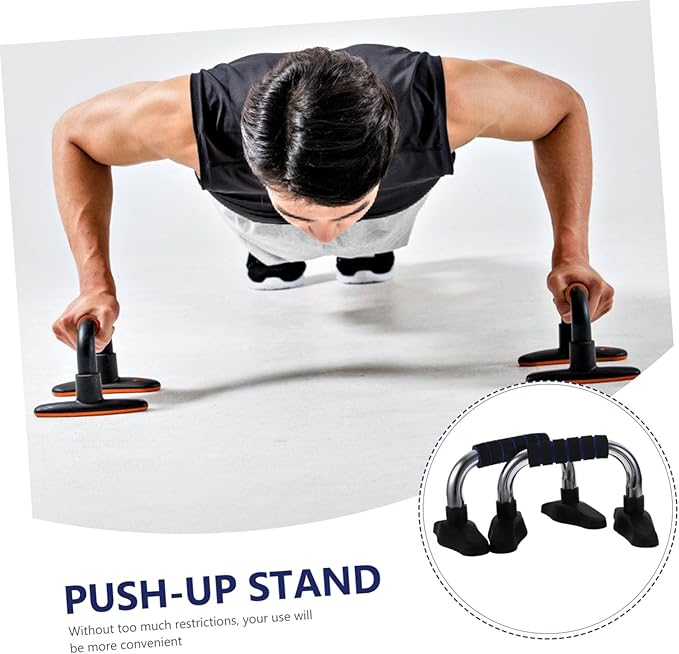Milisten Push-Up Handles for Strength Training Non-Slip Foam Grip Steel Construction Home Workout Equipment 1 Pair for Men Fitness Accessories Random Color