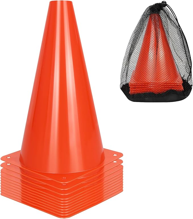 12/24/50pcs Soccer Cones, 7" Soccer Cones, Plastic Traffic Cones, Training Cones for Basketball Football Skating Drills Practice