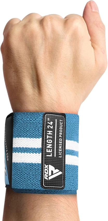 RDX Weight Lifting Wrist Support Wraps, 36” 24” 18” Professional Grade Elasticated Cotton Straps, Gym Fitness Workout Strength Training Bodybuilding Powerlifting Deadlifting Calisthenics, Men Women