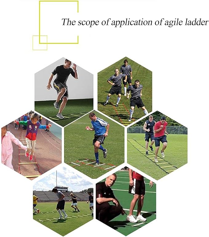 Agility Ladder Agility Ladder Speed Ladder, Fixed Basketball Pace Training Jump Lattice Ladder,Speed Training Equipment, for Athletic Footwork, Sports Drills(Size:5.1M)
