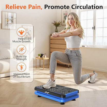 AXV Vibration Plate Fitness Platform Exercise Machine Vibrating Shaking Full Body Shaker Workout Vibrate Stand Shake Board Sport Gym for Weight Loss Fat Burner for Women Men