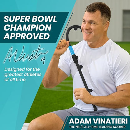 Vive Massage Cane with Roller - Interchangeable Heads - Trigger Point Tool - Neck, Back, Shoulder, Muscles Massager Handheld - Manual Self Massager - Muscle Knot Remover - Deep Tissue Pain Relief