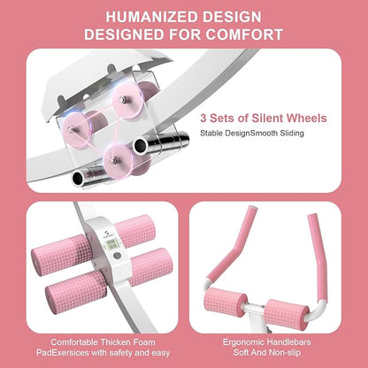 Home Gym Systems Ab Machine, Ab Workout Equipment, Adjustable Ab Trainer Machine for Abs Workout at Home Gym, Foldable, Knee Protection, Abdominal Trainer for Stomach