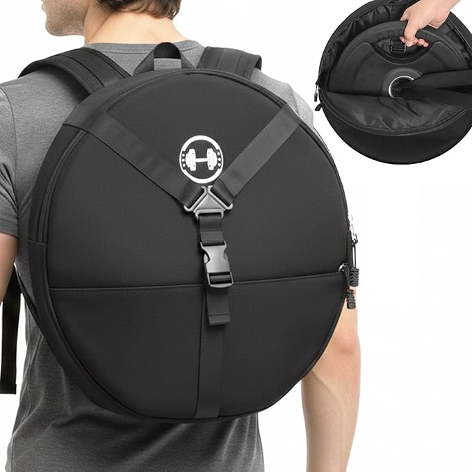 YEEGO DIRECT Weighted Backpack Weighted Vest for Fitness and Bodyweight Workouts, Adjustable Rucking Backpack with Padded Straps, 10 LBS barbell Weight Plate Ideal for Training