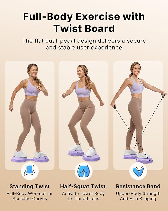 Merach Foldable Twist Board, Waist Twister Machine Exercise with Counter - Silent Ab Twister Board for Home Workout, Abs Exercise for Women & Men, Portable Waist Twisting Machine for Core, Legs & Arms
