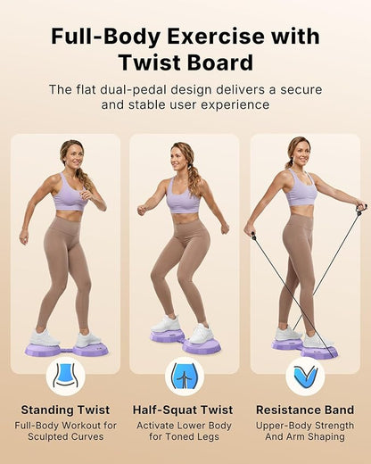 Merach Foldable Twist Board, Waist Twister Machine Exercise with Counter - Silent Ab Twister Board for Home Workout, Abs Exercise for Women & Men, Portable Waist Twisting Machine for Core, Legs & Arms