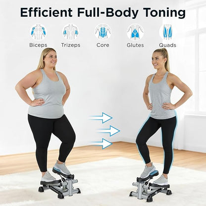 Efitment Mini Stepper Steppers for Exercise at Home Stair Step Cardio Thigh Master Workout Equipment Fitness Pedal Exerciser Non-Slip Pedals with Resistance Bands LCD Digital Monitor Climber
