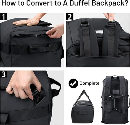 MIER Water Resistant Backpack Duffle Heavy Duty Convertible Duffle Bag with Backpack Straps for Gym, Sports, Travel