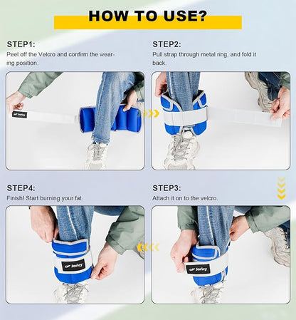 Adjustable Ankle Weights for Women Men 1 2 4 5 6 8 10 LBS 1 Pair Leg Weights Wrist Hand Arm Weights with Removable Weight Strength Training Weight for Walking Running Gym Fitness Physical Therapy