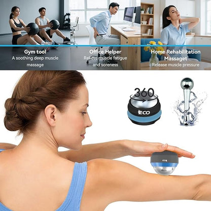 iECO Cold Massage Roller Ball - Ice Roller Ball for Muscles Deep Tissue, Cold & Heat Therapy, Plantar Fasciitis Roller