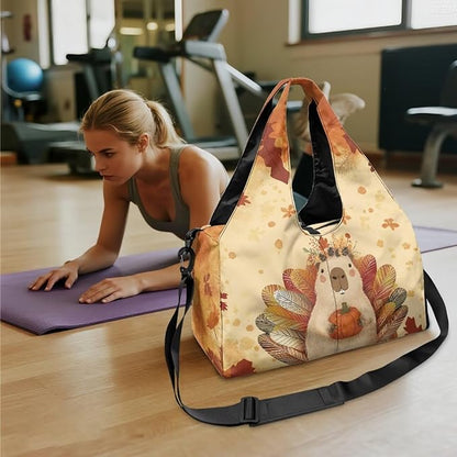Gym Bag with Yoga Mat Holder Large Tote Bag With Multi Pockets for Women Men Dry Wet Separated Pocket Carryall Yoga Tote Bag for Pilates Travel Workout Office