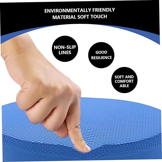 2Pcs Foam Balance Pad Oval Yoga Pad Cushioning Protection with Closed-Cell Structure 2in Thick Exercise Balance Pad Balance Pad Blue