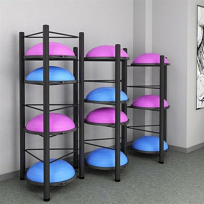 Balance Ball Half Rack, Iron Exercise Balls Holder for Home Gym, Floor Stand Balance Trainer Shelf