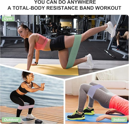Booty Bands Set, Resistance Bands for Working Out, Exercise Bands for Women and Men Legs and Butt, Stretch Bands for Pilates, Yoga Starter Set