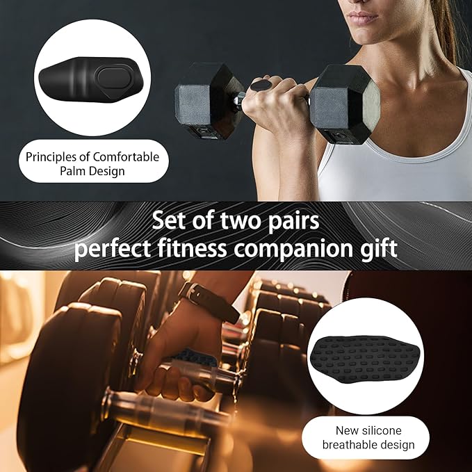 4-PCS Rypt Grip for Weight Lifting Deadlift Rows-Rubber Anti-Slip Ergonomic Lifting Gloves for Men and Women Training Palm Protectors for Gym Intensive Training and Exercise