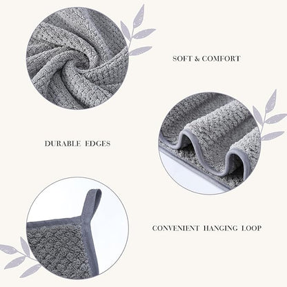 35X70 Inches Extra Large Bath Towels Sets of 4 for Bathroom Super Soft Quick Dry Bath Towels Hand Towels Washcloth Towels Microfiber Shower Towels for Women Daily Use (Khaki, 4 Piece)
