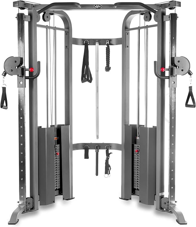 XMARK Functional Trainer Cable Machine, Dual Weight Stack Cable Pulley Machine for Strength Training, Commercial and Home Gyms, and Rehab Facilities