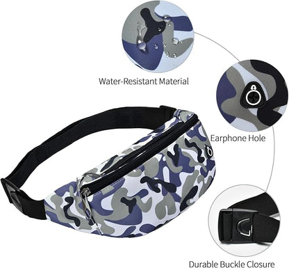 Fanny Pack for Men Women, Waterproof Sports Waist Bag Pack, Belt Bag for Travel Hiking Running