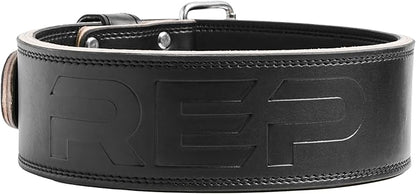 REP Leather Lined Weightlifting Belt, 10mm Powerlifting Support Belt for Squats, Deadlifts, Gym Training, IPF Compliant, Adjustable Buckle, Back Brace for Men and Women