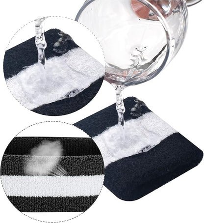 Sweatbands Headband and Wrist Set, Cotton Sweat Band for Athletic Men and Women, Sweatbands Sports Headbands for Working Out, Running, Basketball, Tennis, Yoga