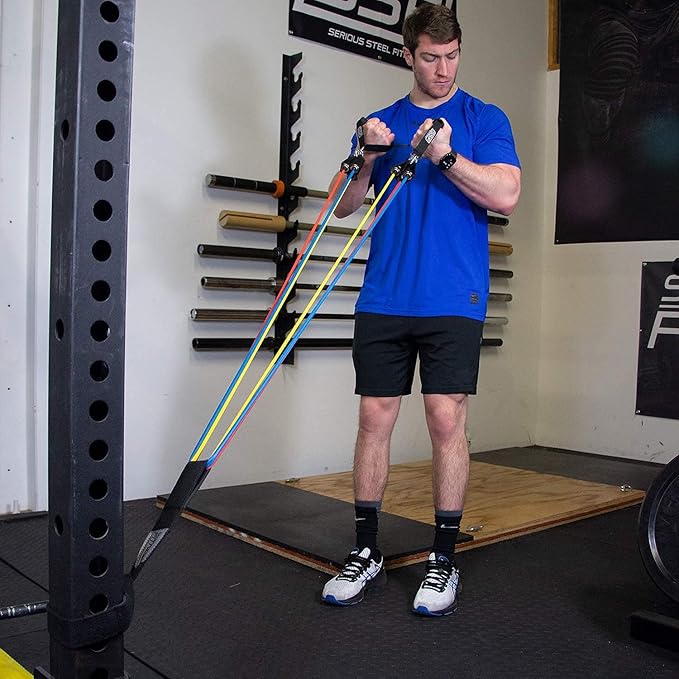 Serious Steel Fitness Resistance Exercise Band and Resistance Tube Anchors (Strap or Door Anchor)