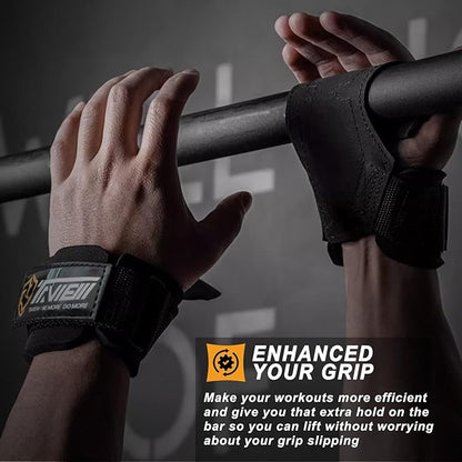 TAVIEW Wrist Straps for Weightlifting for Maximum Grip Support - Lifting Deadlift Strap & Weight Lifting Grips Gloves for Working Out Pull Up Deadlifting & Shrugs