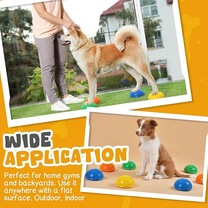 Shappy 8 Pcs Balance Pods for Dog Agility 6.3 x 6.3 x 3.15 Inches Training Platform Dog Exercise Equipment with Pump Pet Workout Tool for Strength, Body Balancing Core, Stability Rehabilitation