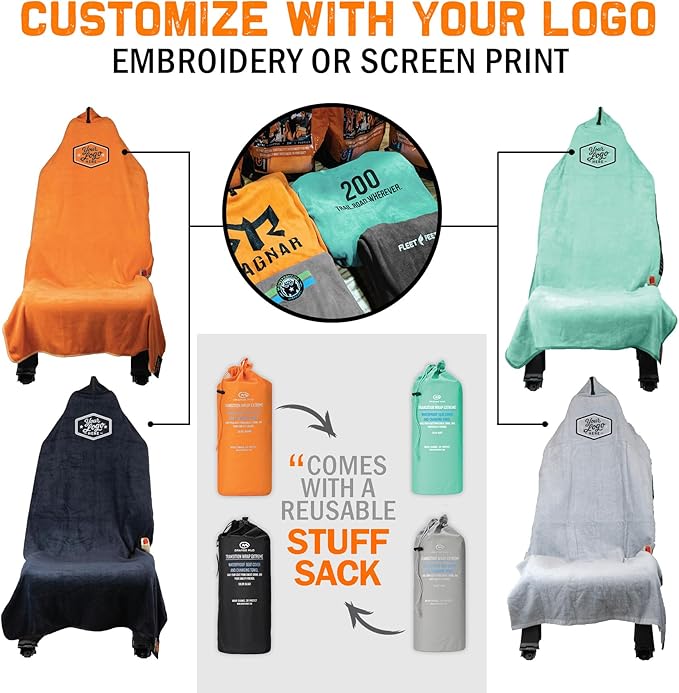 Orange Mud Transition Wrap Extreme – Waterproof Car Seat Cover & Changing Towel for Athletes – Sweat-Proof, Secure Fit, Quick-Dry – Triathlon, Running, Gym – Grey