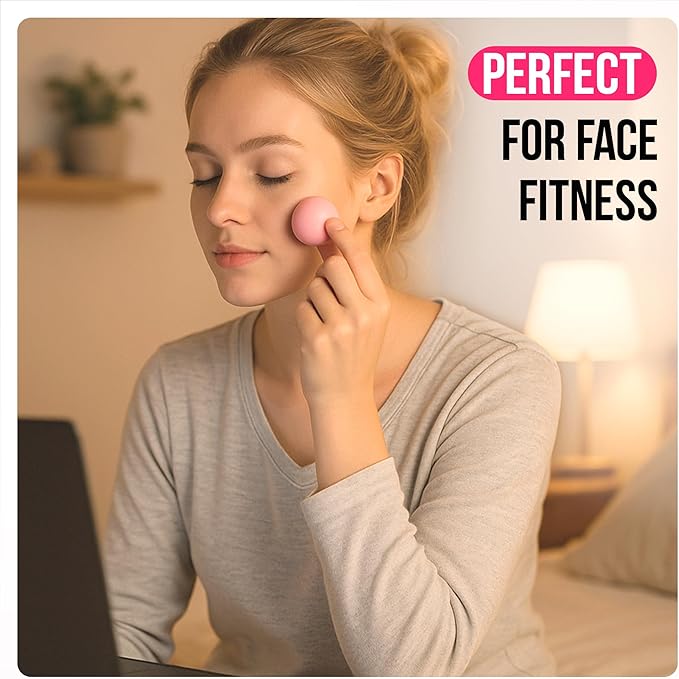 3 in 1 Massage Ball Set - Lacrosse Balls for Myofascial Release, Back Pain Relief, Face Fitness, Trigger Points, Yoga, Physical Therapy, Muscle Recovery and Soft Deep Tissue Massage (Pink)