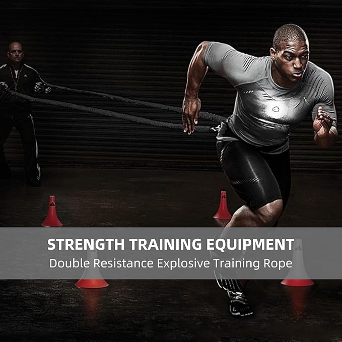 Resistance Speed Training Set, 8pcs Exercise Explosive Force Bounce Physical Equipment Double Rope Improve Agility Power Strength for Jumping Basketball Tennis Football Volleyball