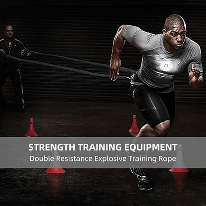 Resistance Speed Training Set, 8pcs Exercise Explosive Force Bounce Physical Equipment Double Rope Improve Agility Power Strength for Jumping Basketball Tennis Football Volleyball