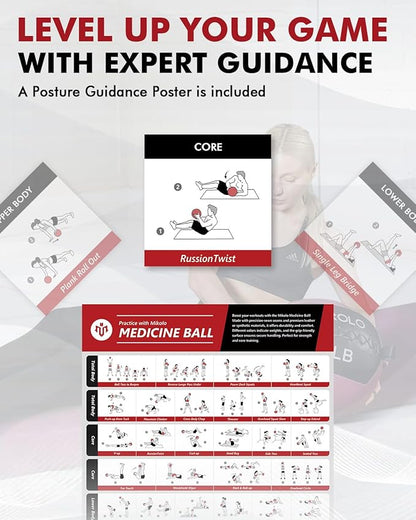 Mikolo Medicine Ball, Wall Ball,Soft Medicine Ball Set,Slam Ball for Core Training, Strength Workouts -Multi-Weight 10lbs 20lbs Exercise Balls for Home Gym, Functional Fitness (10/15/20/25LB)