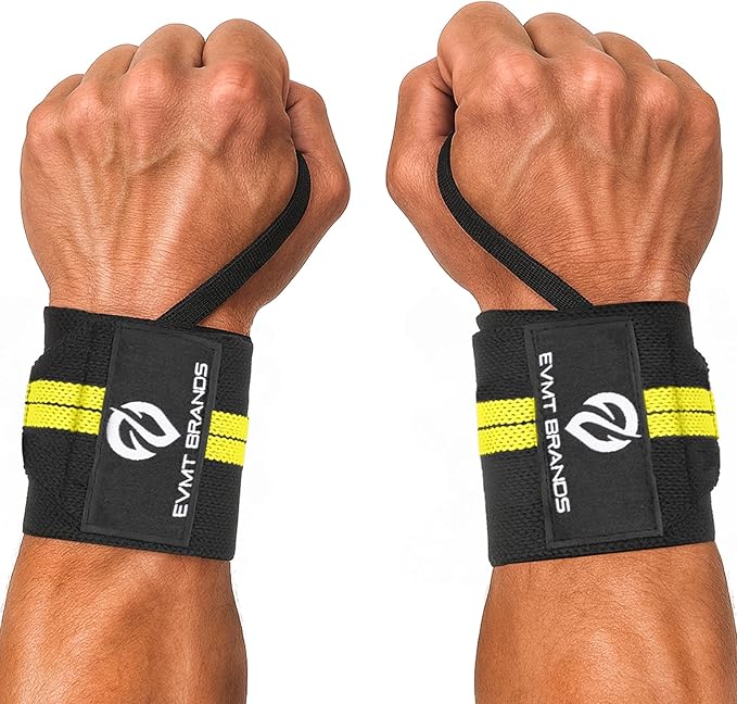 EVMT Premium Wrist Wraps for Weightlifting | Durable Lifting Straps for Enhanced Wrist Support | Perfect for Strength Training, Gym Workouts & General Athletics