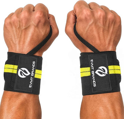 EVMT Premium Wrist Wraps for Weightlifting | Durable Lifting Straps for Enhanced Wrist Support | Perfect for Strength Training, Gym Workouts & General Athletics