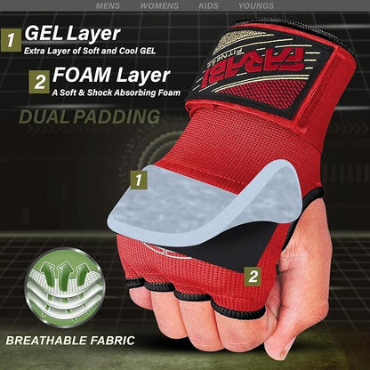 Farabi Quick Wraps Gloves Gel Paded Hand Wraps Adult MMA Boxing Muaythai Bandages Hand Protector 80cm Meter Wrist Support Strap Pair