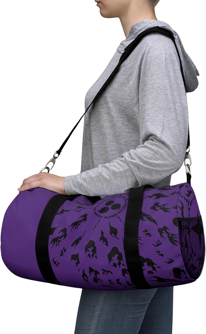 Anime Gym Bag for Women Men - Large Capacity Waterproof Workout Fitness Travel Sports Bags Fashion Street Camping ExpandaCLe Carry On Duffle Bag For Couple (Purple Cursed Mark) PTY